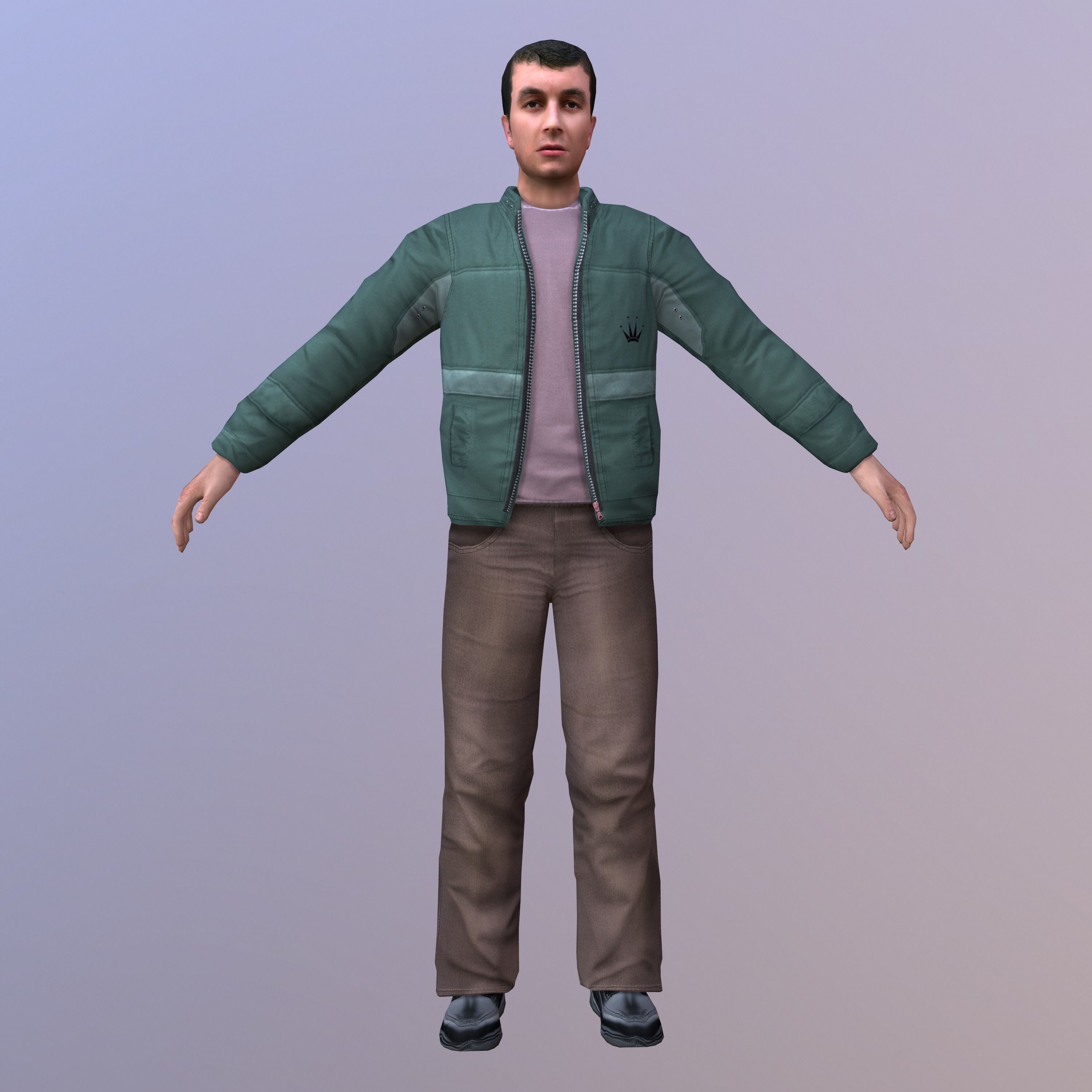 Characters Collection-1 man Low-poly 3D model_17