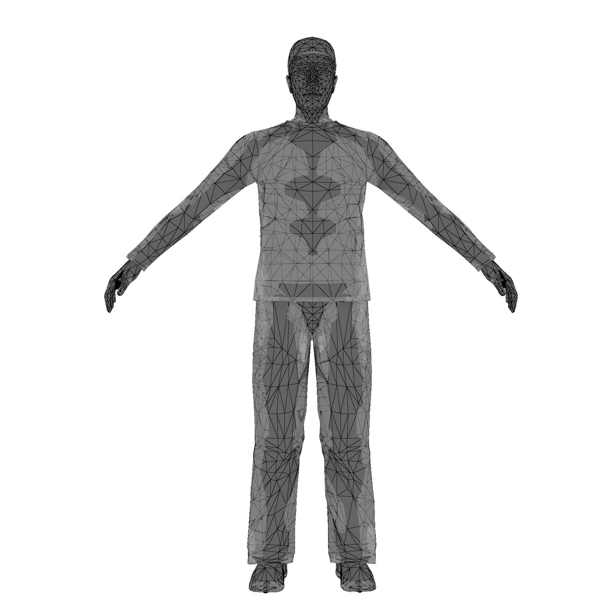 Characters Collection-1 man Low-poly 3D model_31