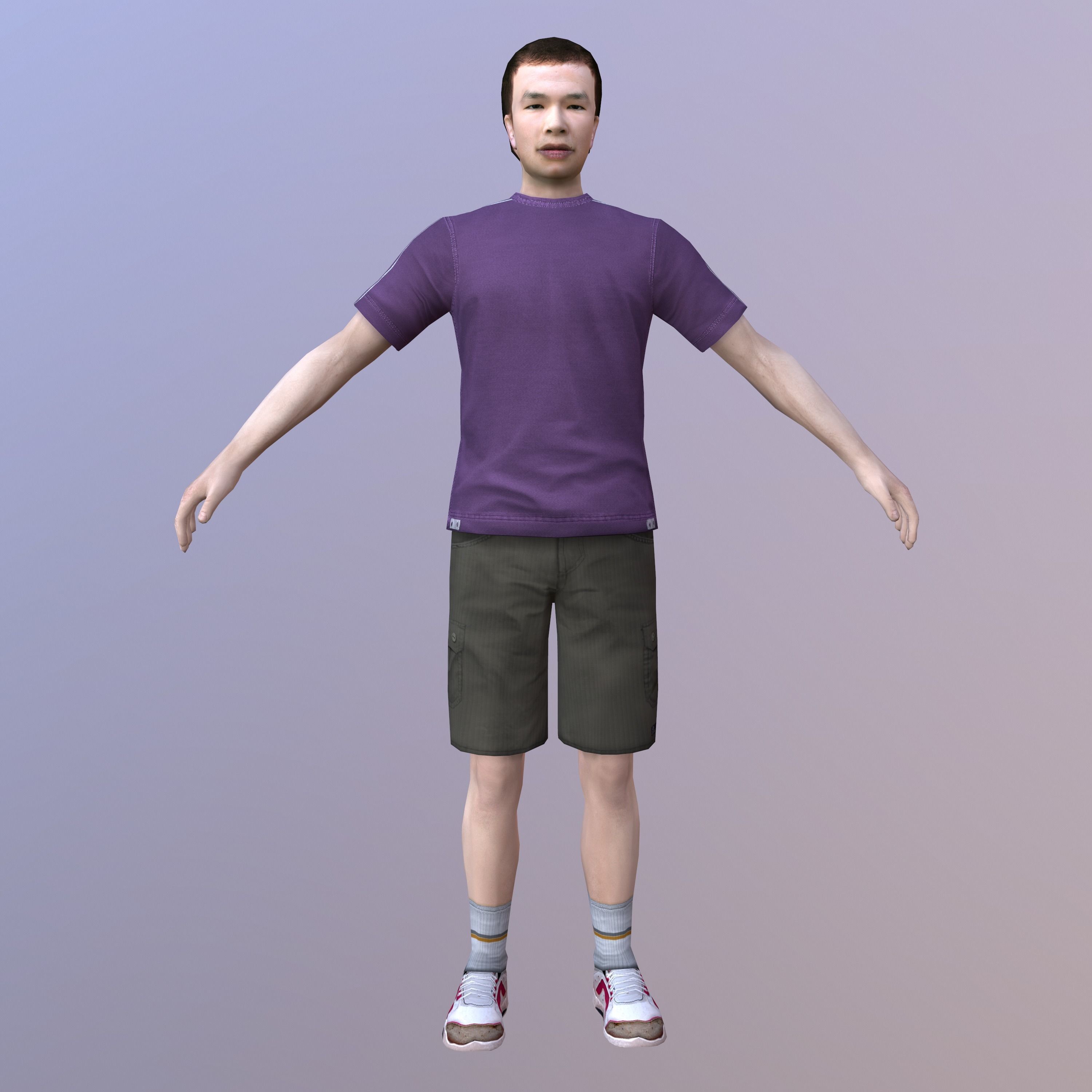 Characters Collection-1 man Low-poly 3D model_16