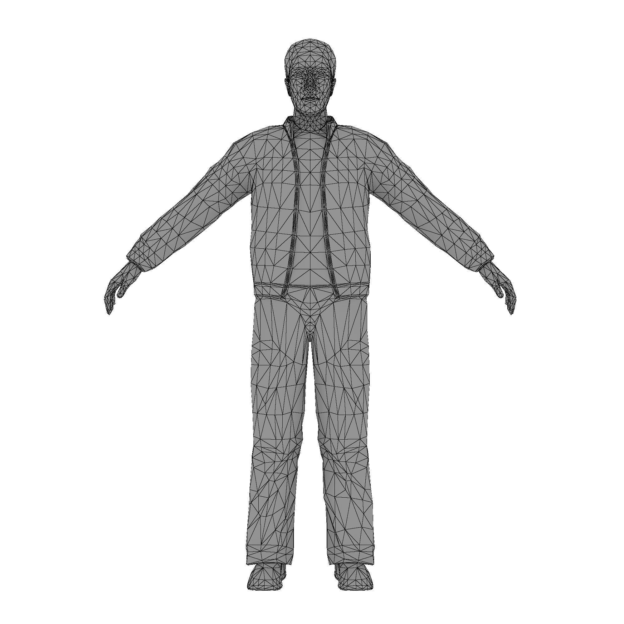 Characters Collection-1 man Low-poly 3D model_29