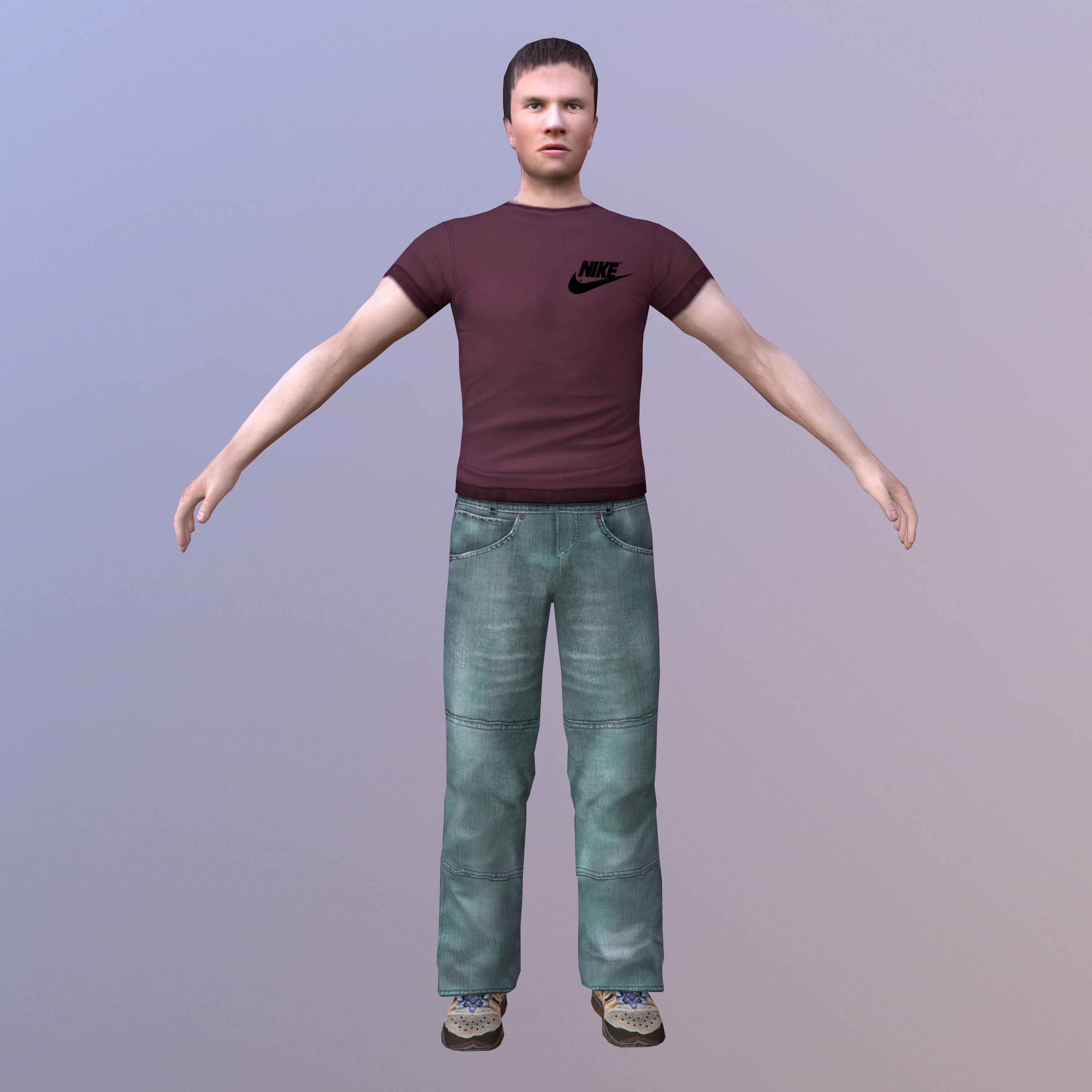 Characters Collection-1 man Low-poly 3D model_15