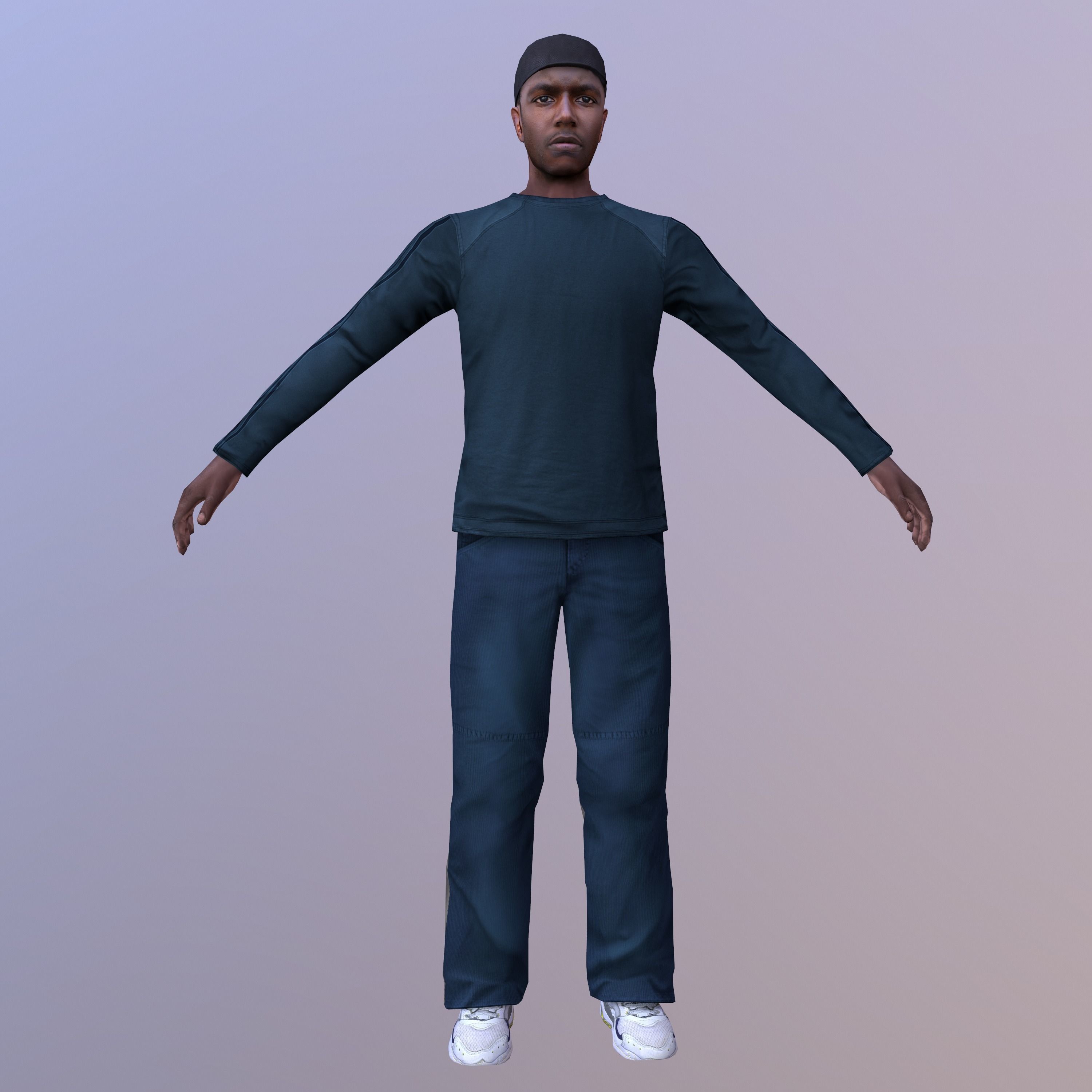 Characters Collection-1 man Low-poly 3D model_18