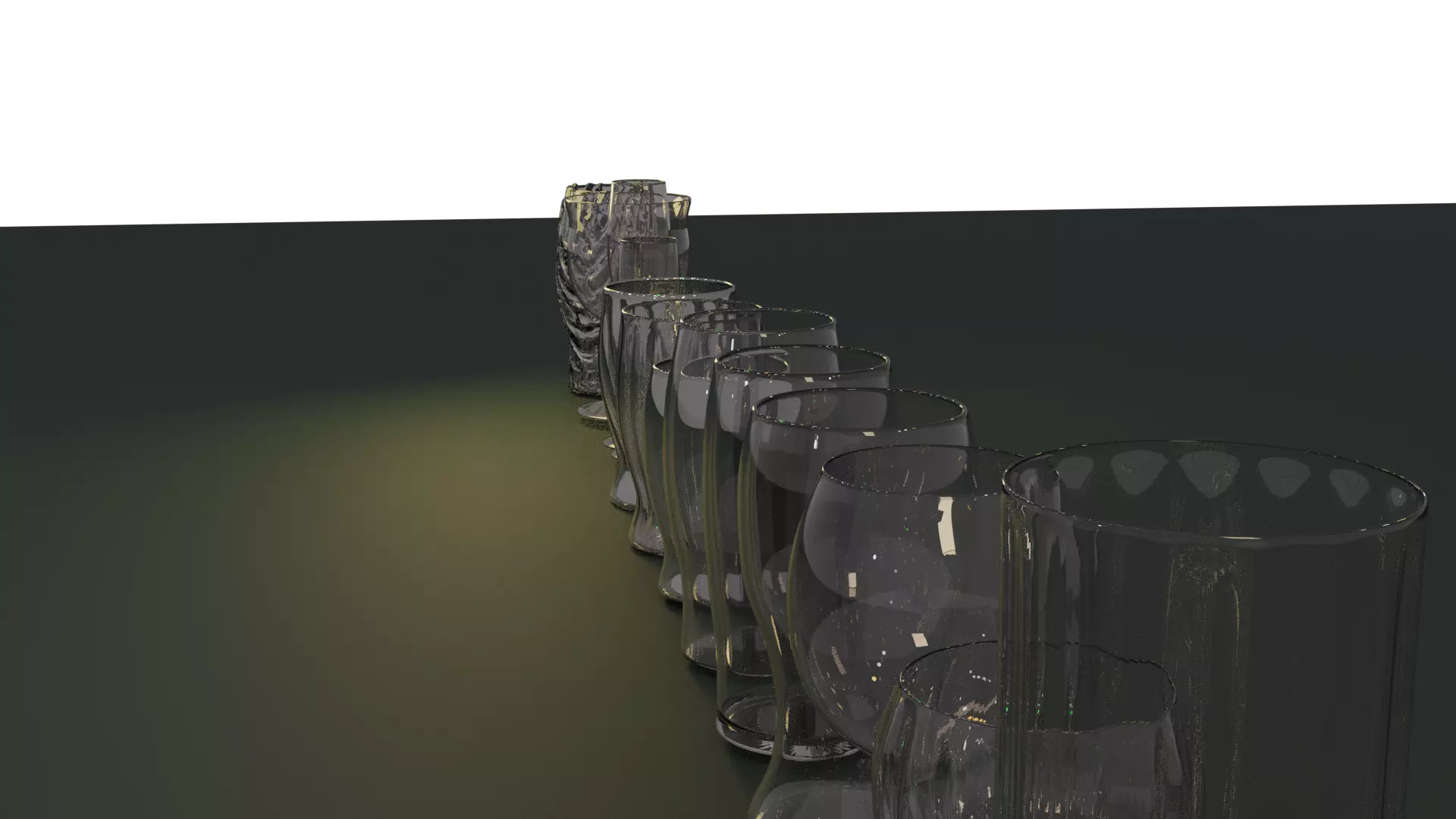 glassware glass vase on table 3D model