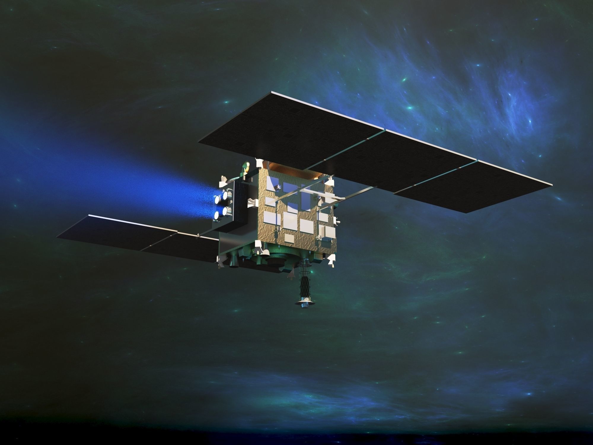 spaceship hayabusa2 Low-poly 3D model_4