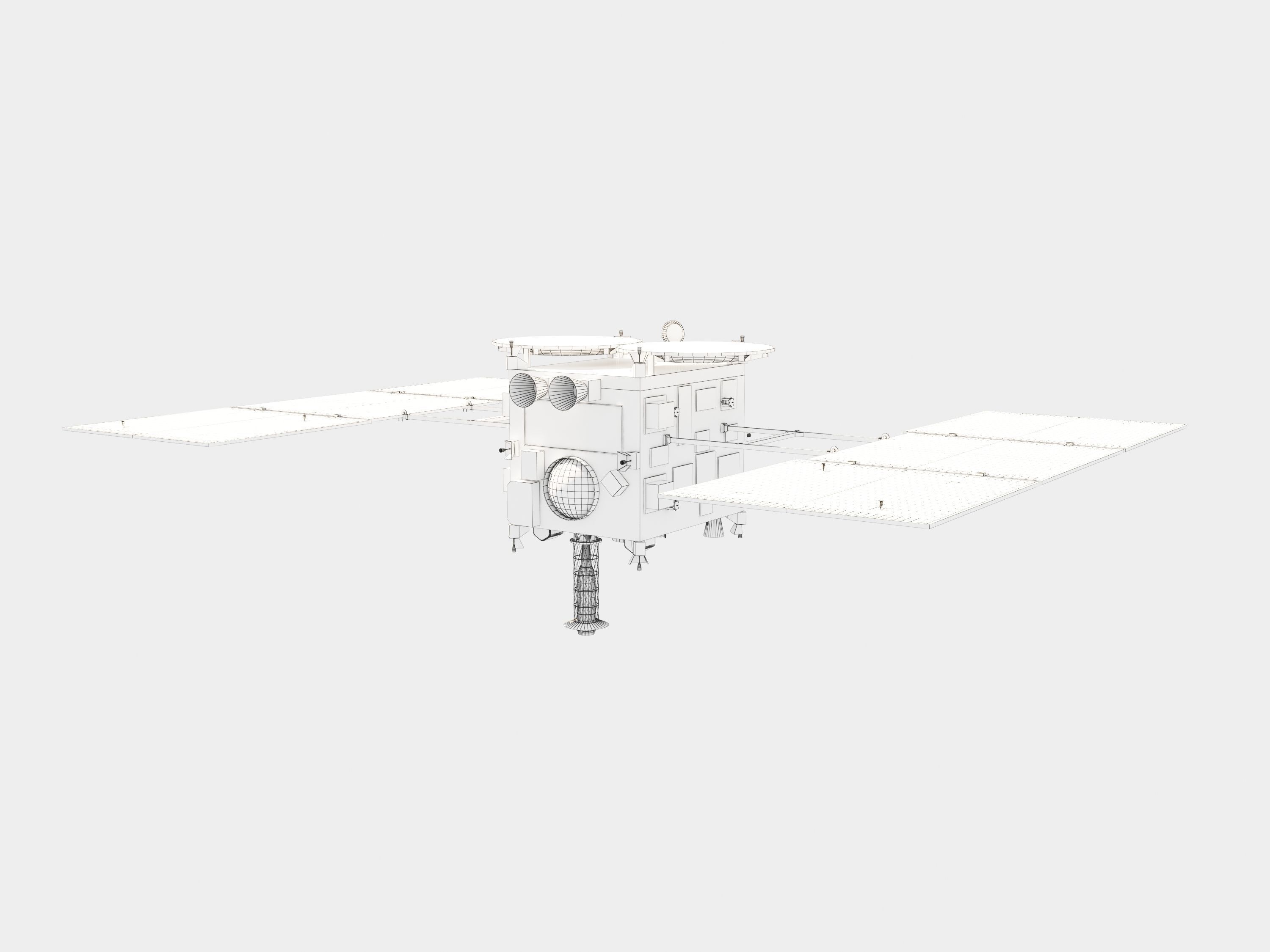 spaceship hayabusa2 Low-poly 3D model_7