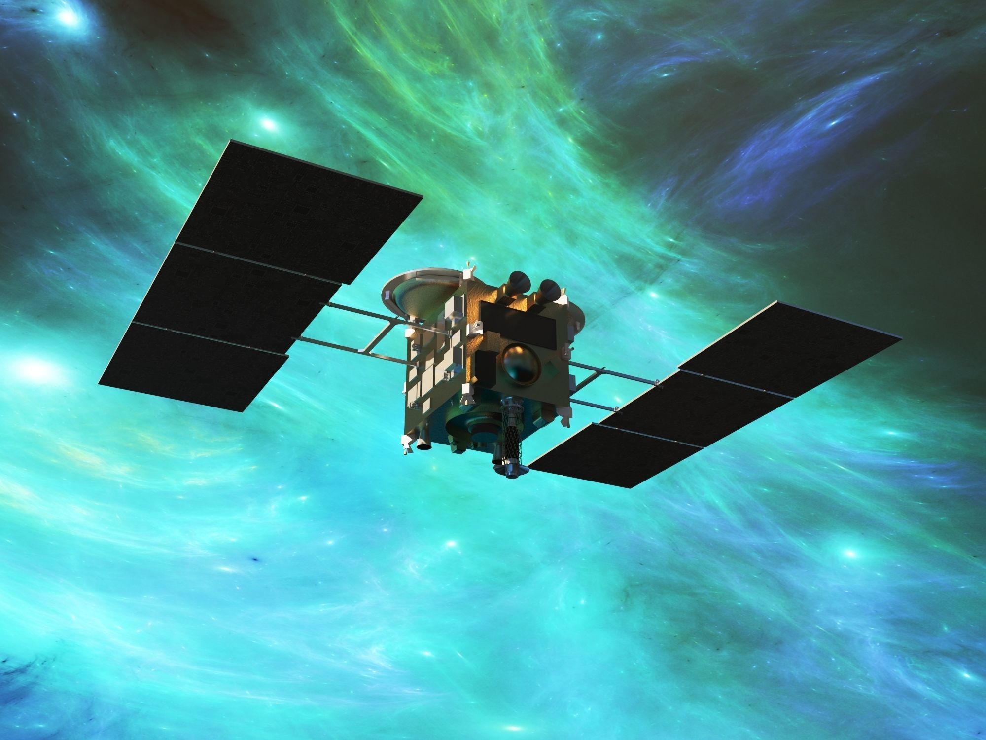 spaceship hayabusa2 Low-poly 3D model_10