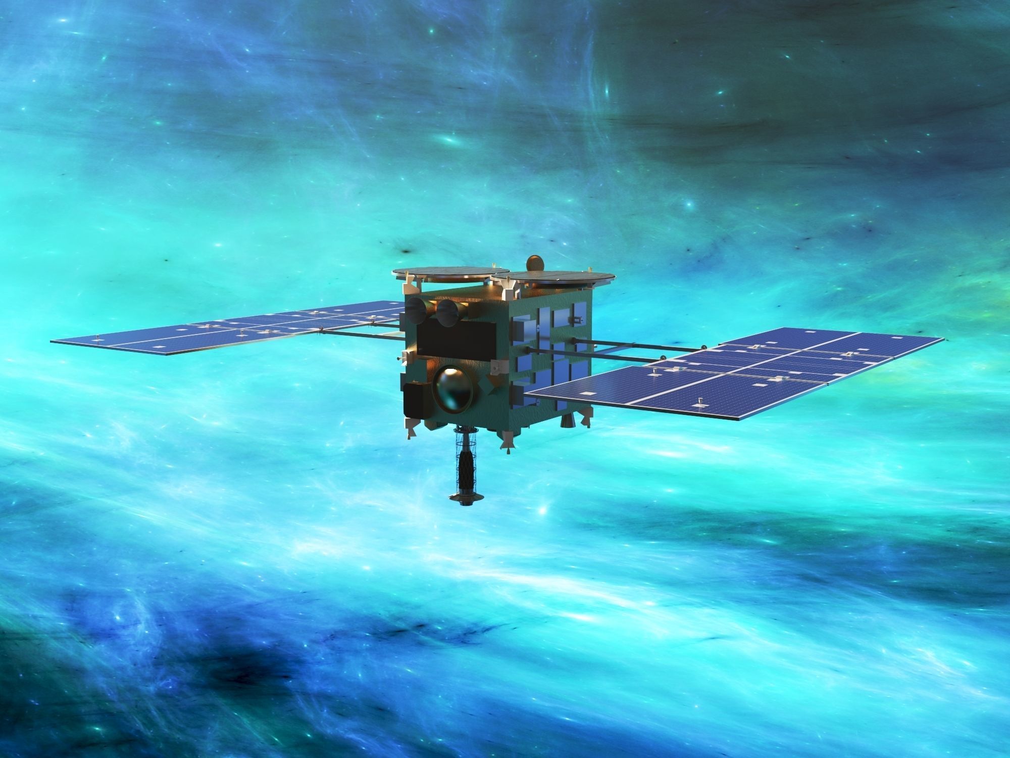 spaceship hayabusa2 Low-poly 3D model_6