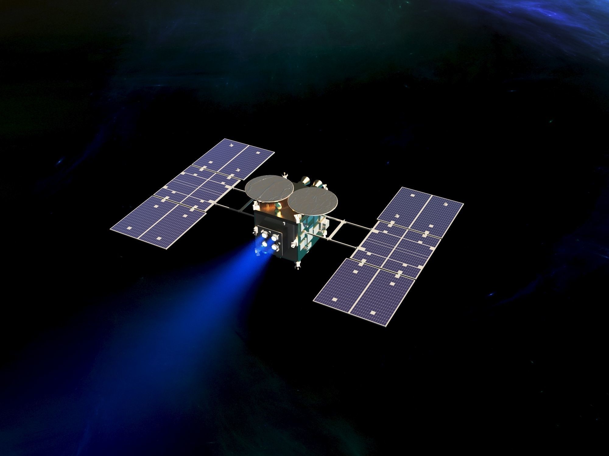 spaceship hayabusa2 Low-poly 3D model_8