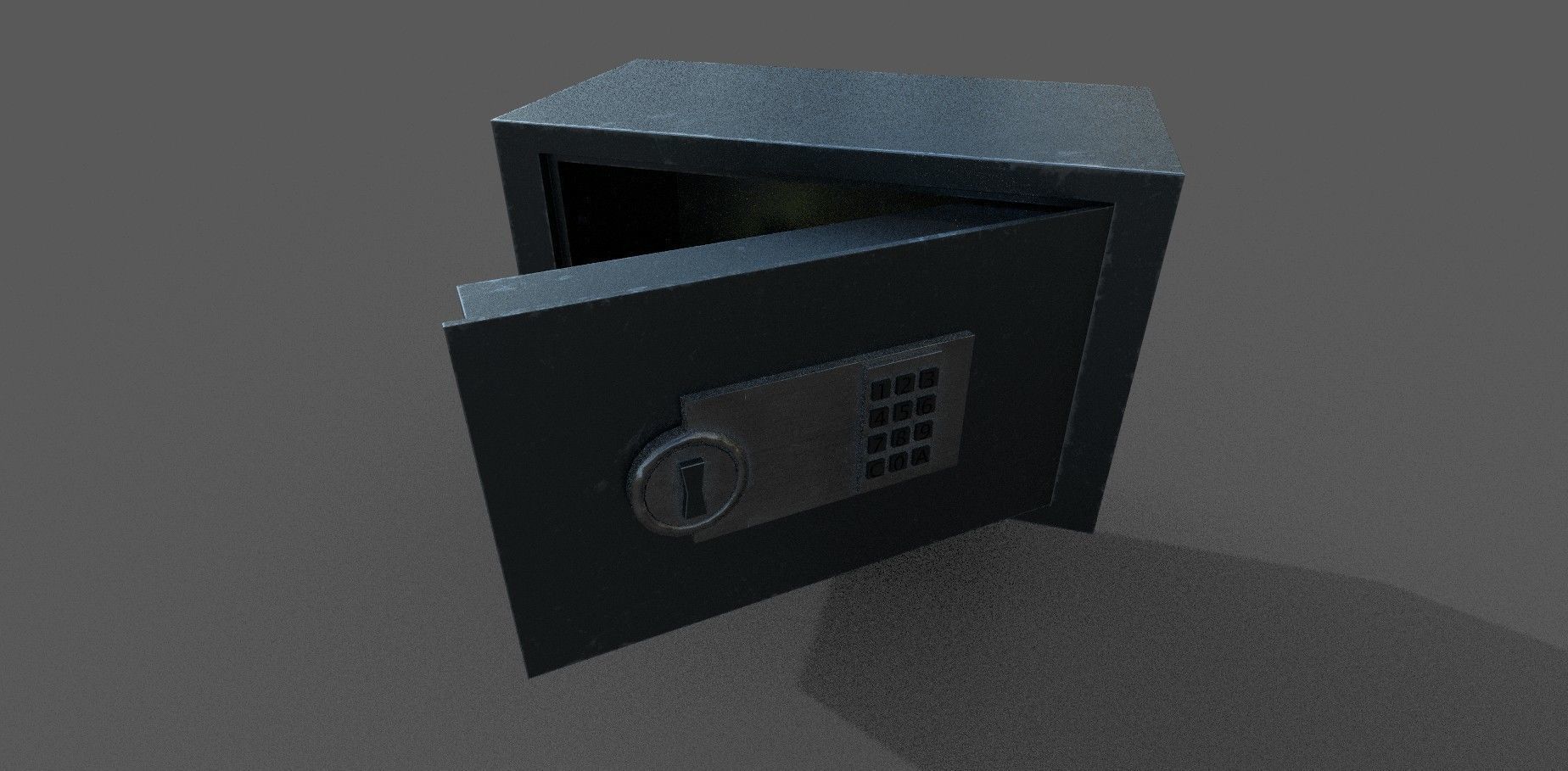 Safe Low-poly 3D model with gold bars inside Low-poly 3D model_1