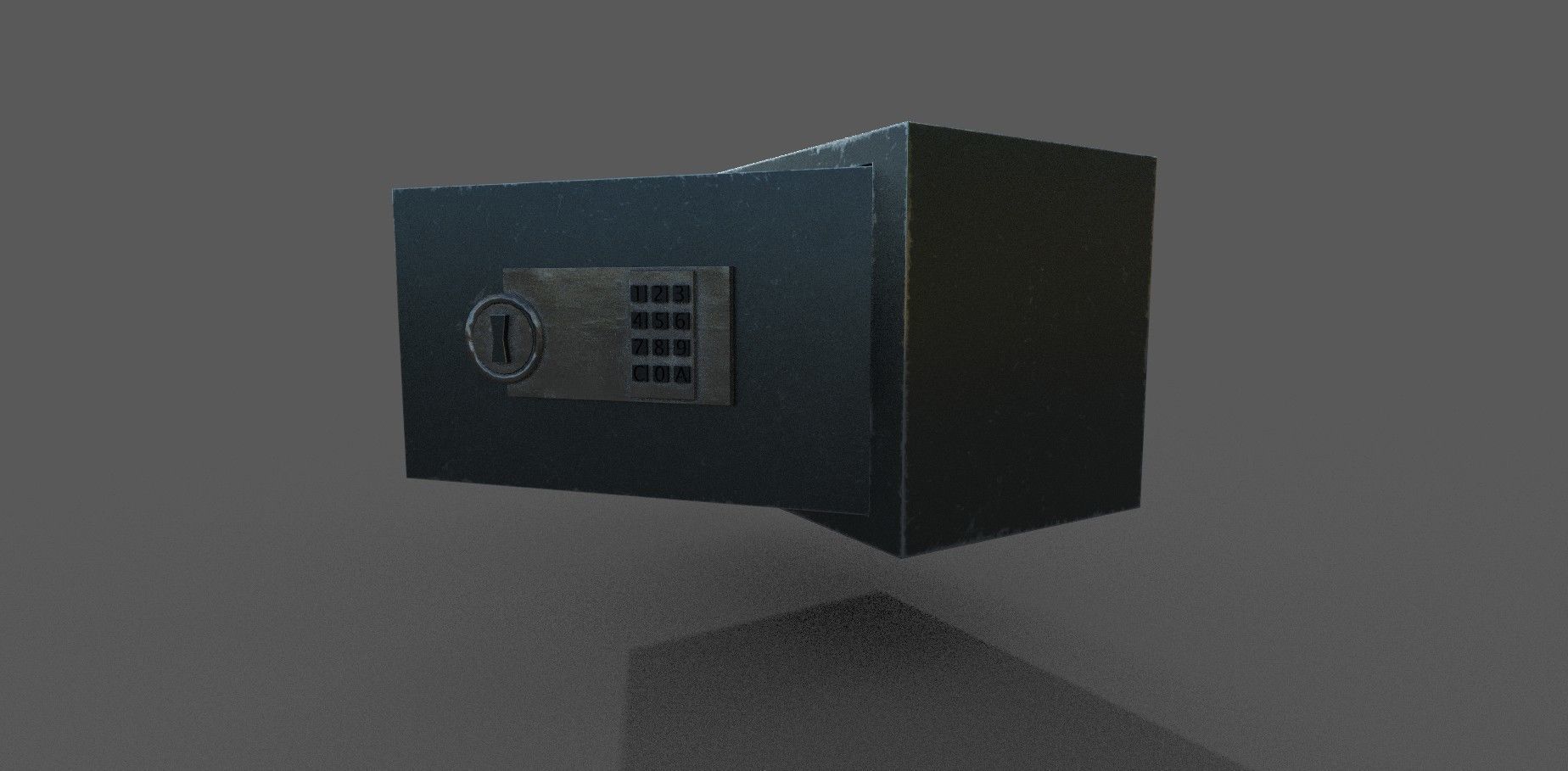 Safe Low-poly 3D model with gold bars inside Low-poly 3D model_7