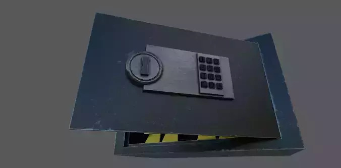 Safe Low-poly 3D model with gold bars inside