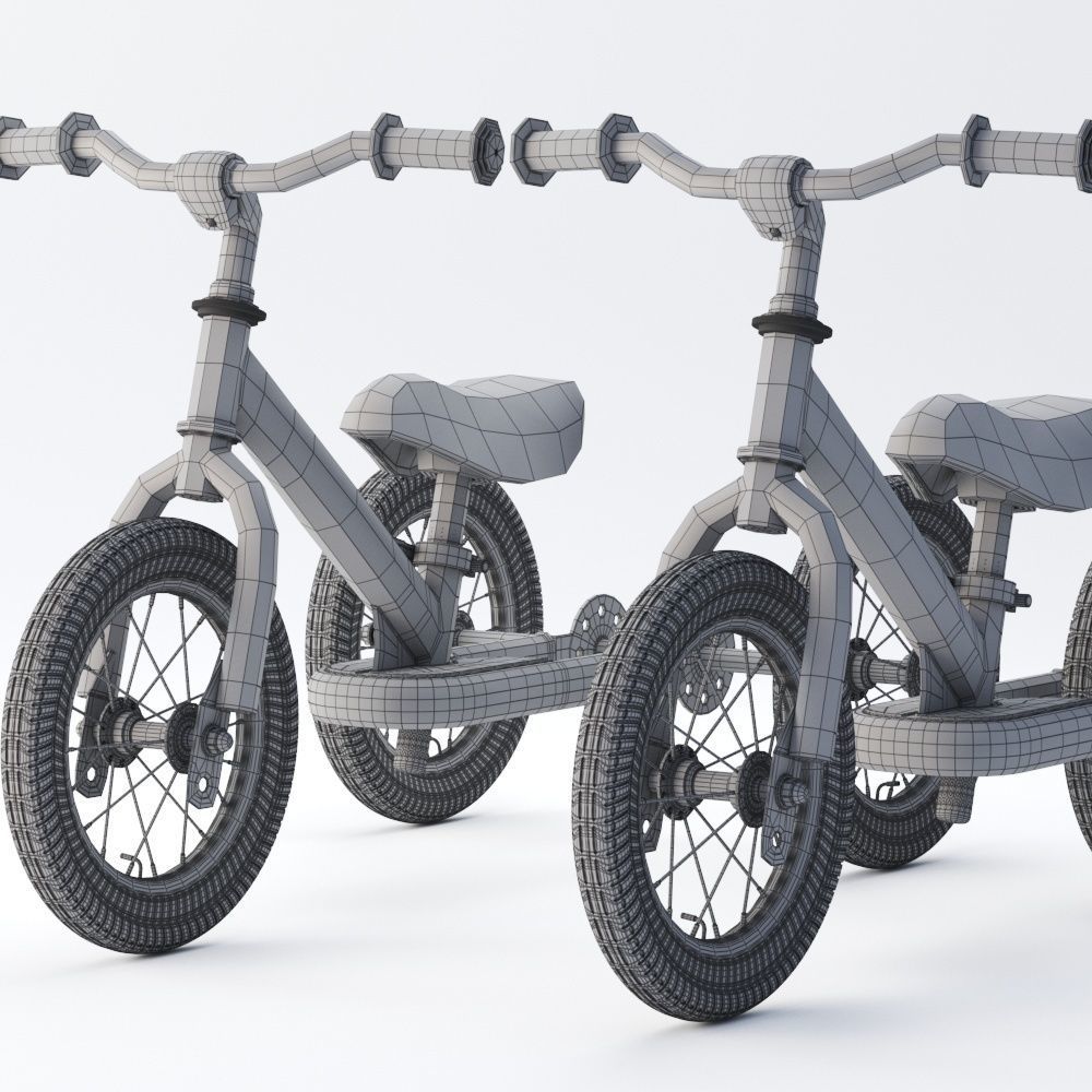 Trybike Tricycle Et Draisienne Acier 2 en 1 Vintag 3D model_4