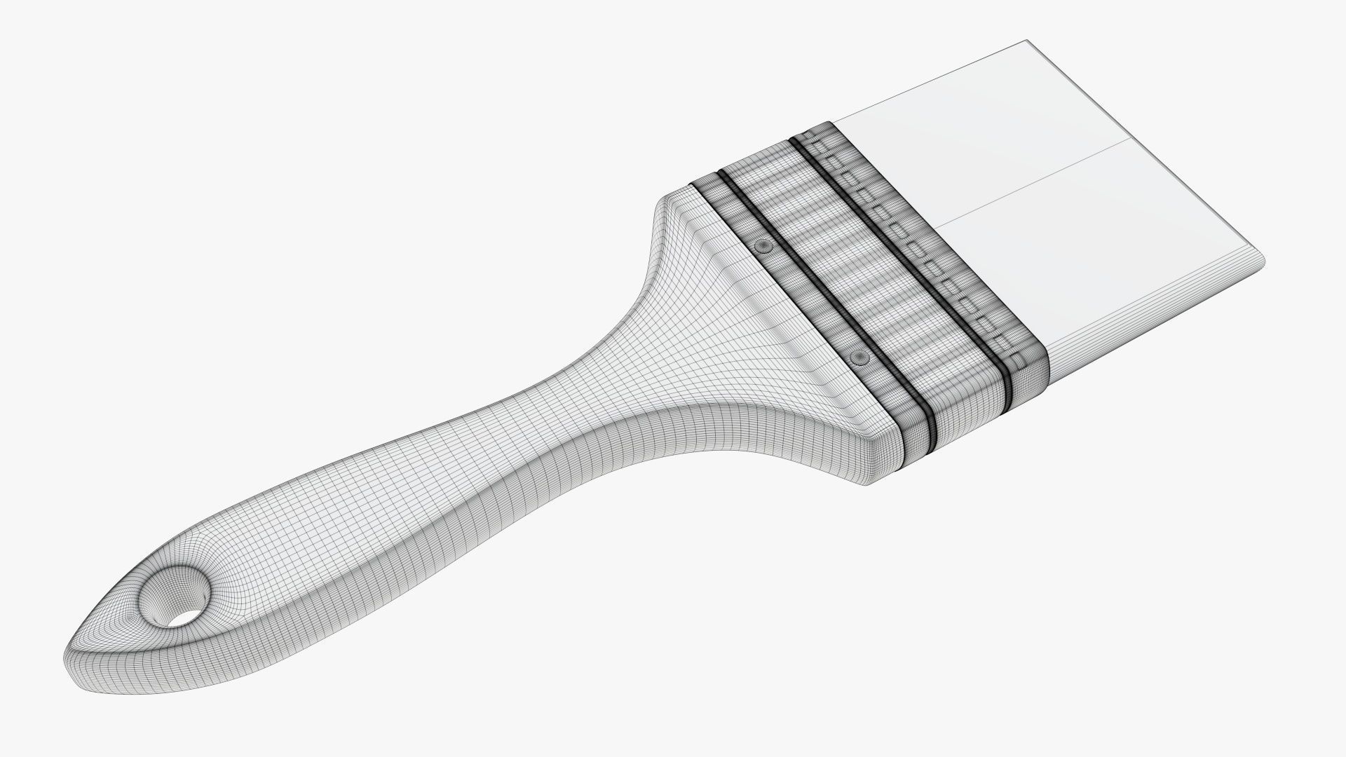Painting brush regular 03 3D model_4