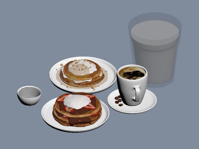 Breakfast Pancake Scene 3D model_11