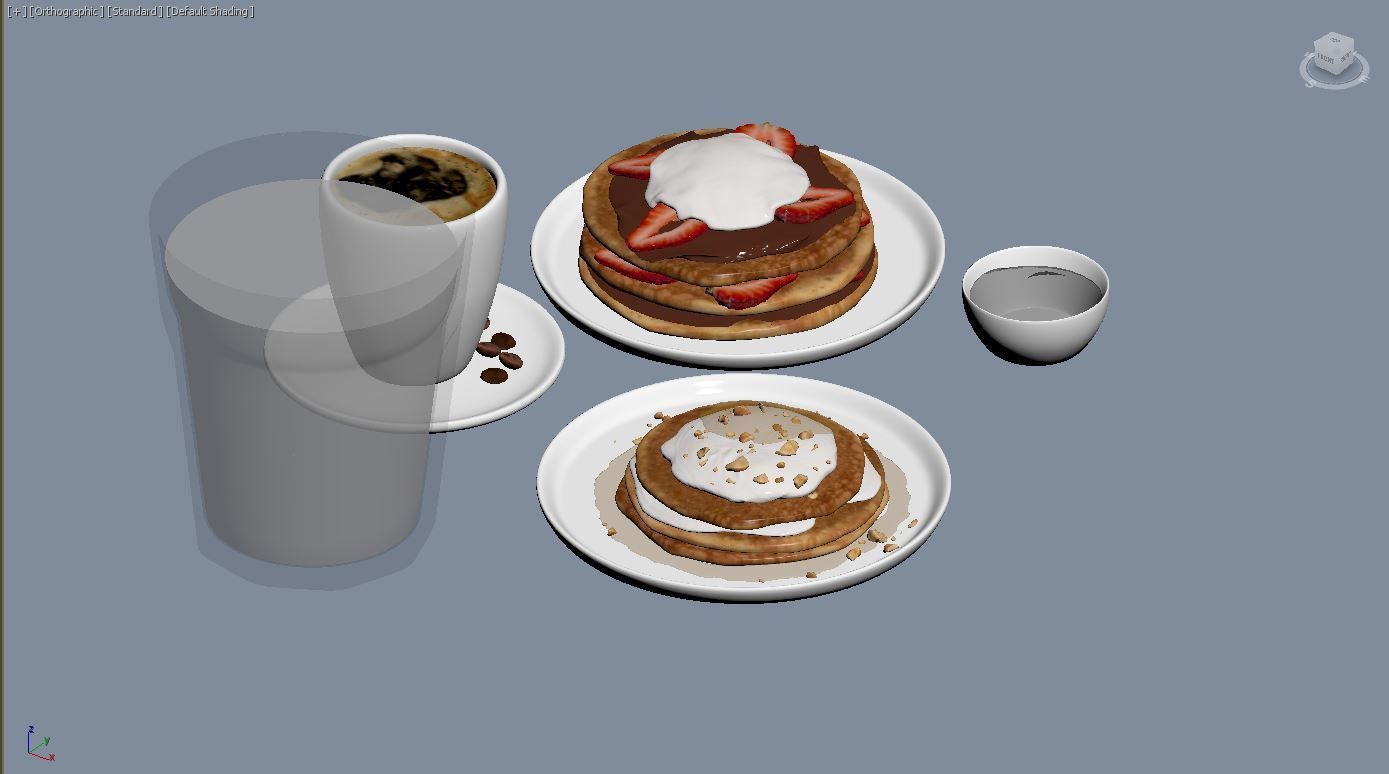 Breakfast Pancake Scene 3D model_15