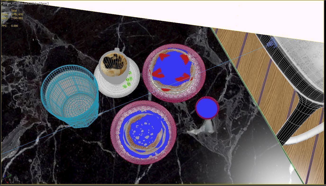 Breakfast Pancake Scene 3D model_5