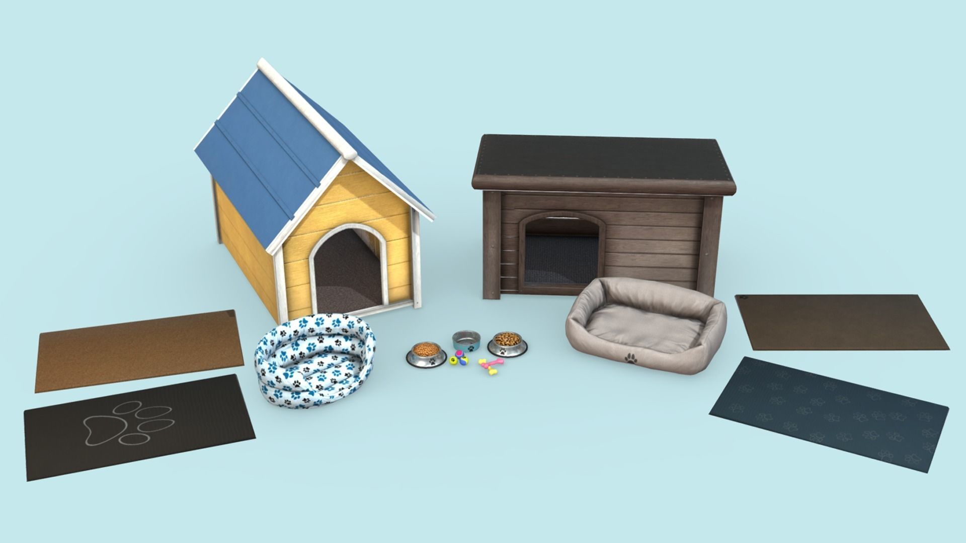 Dog - Akita Inu Low-poly 3D model_10