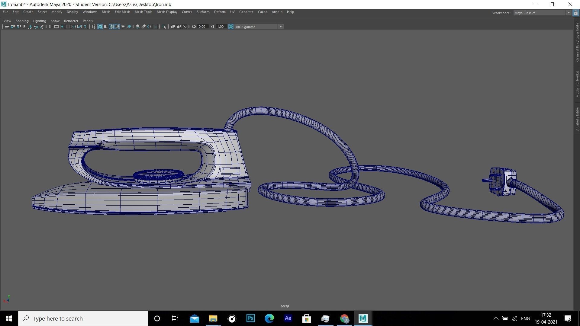 Clothes iron Low-poly 3D model_5