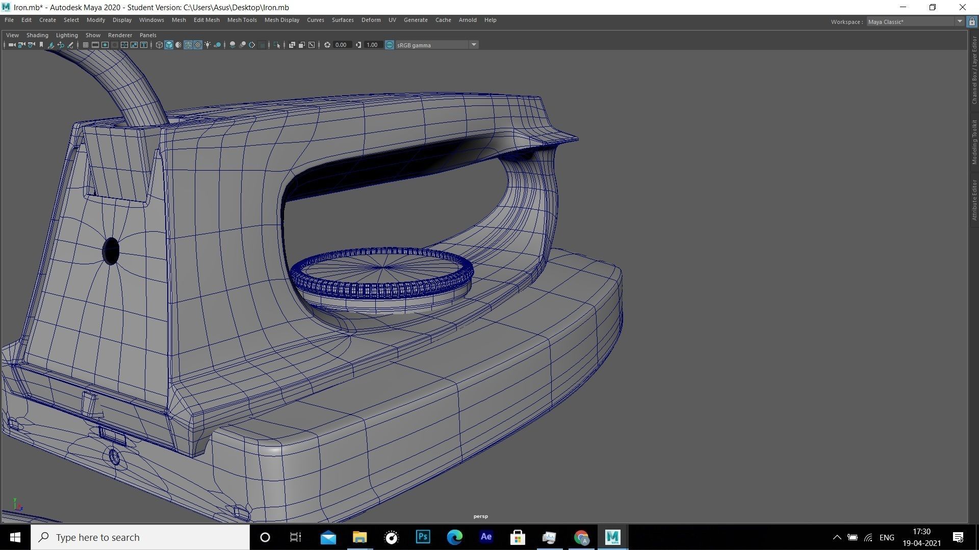 Clothes iron Low-poly 3D model_7