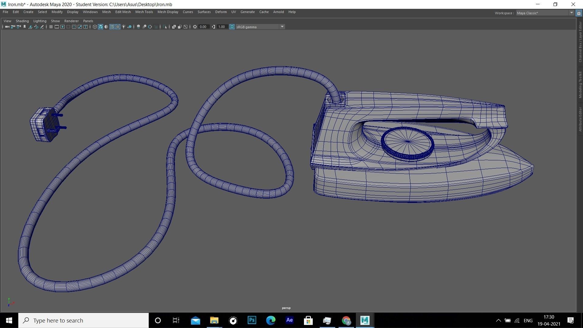 Clothes iron Low-poly 3D model_6