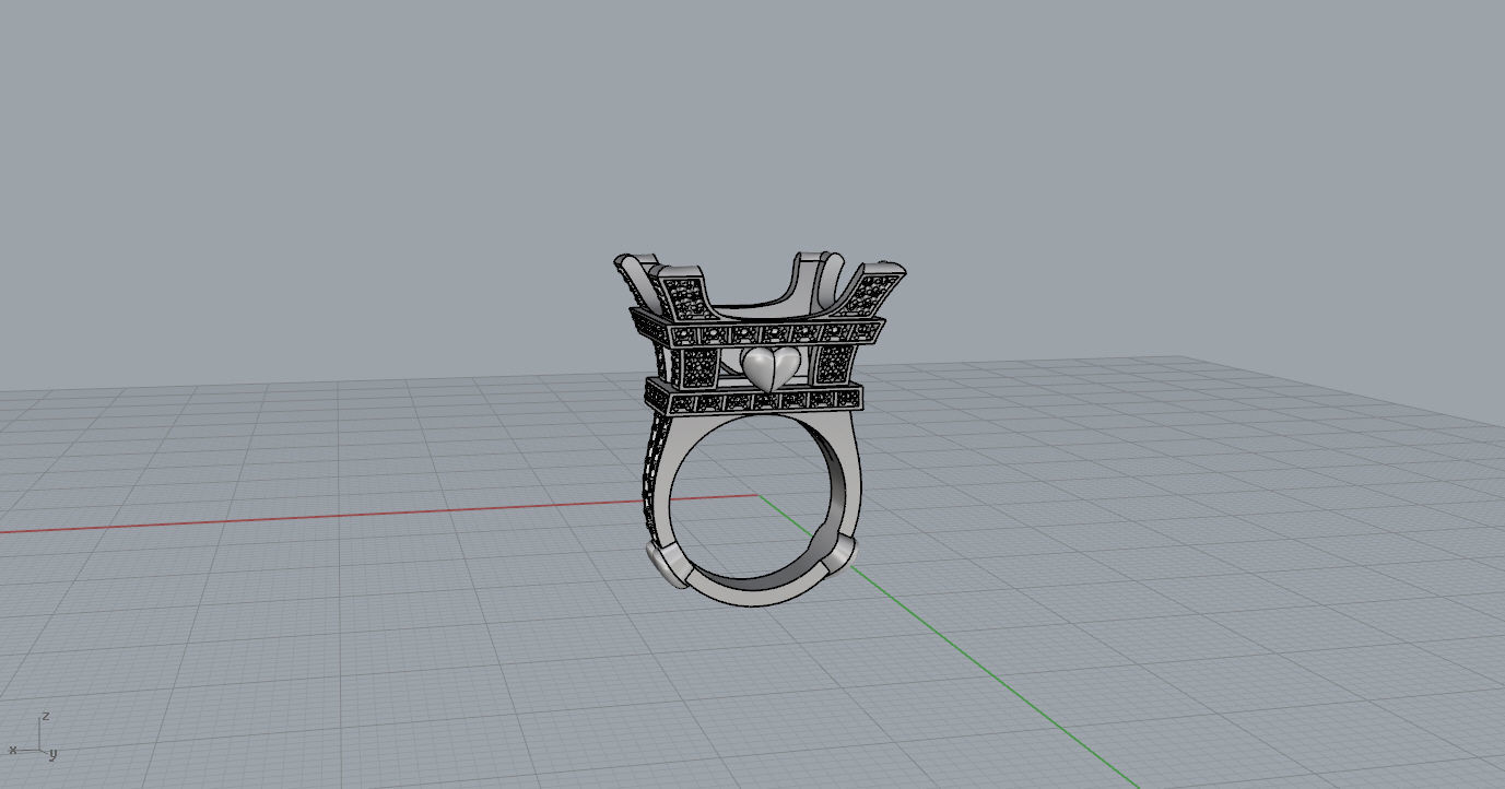 Rings sapphire pendant and ring 3D print model_15