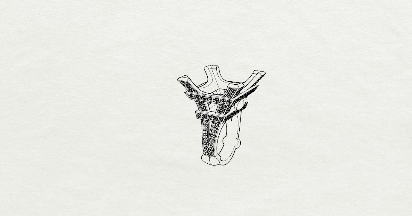 Rings sapphire pendant and ring 3D print model_22