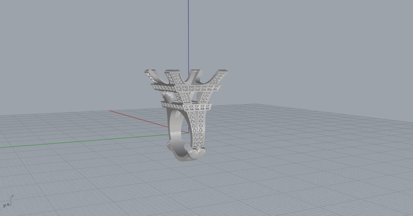 Rings sapphire pendant and ring 3D print model_18