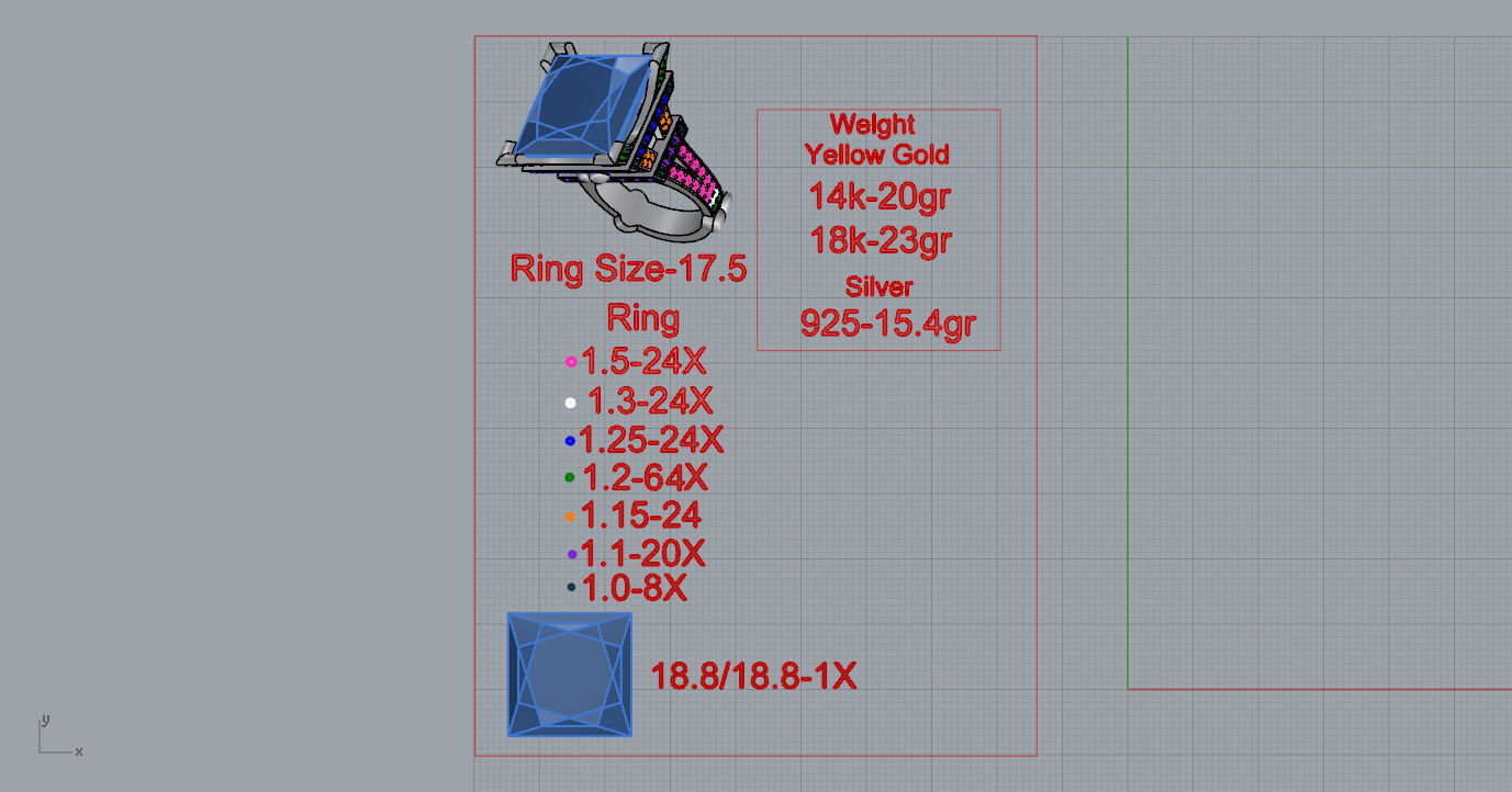 Rings sapphire pendant and ring 3D print model_11