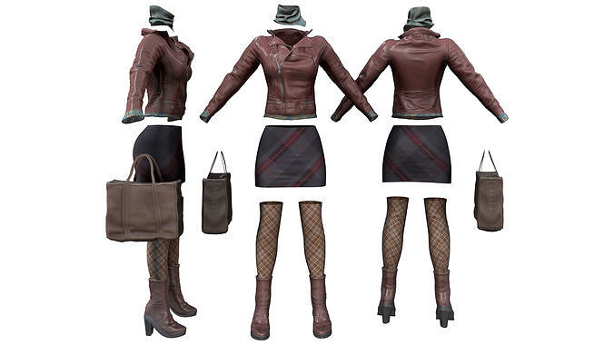 Urban Voyager Fashion Outfit Low-poly 3D model