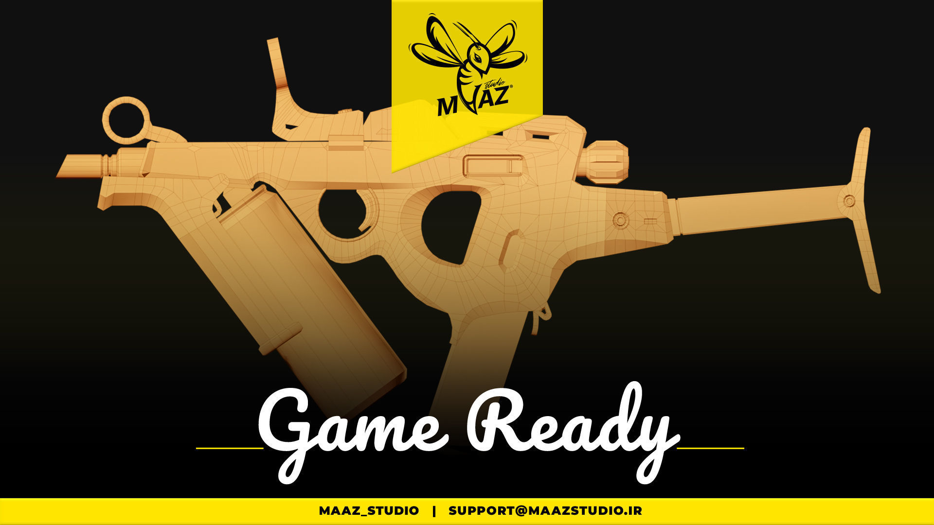 4 cyberpunk gun - game ready assets Low-poly 3D model_5