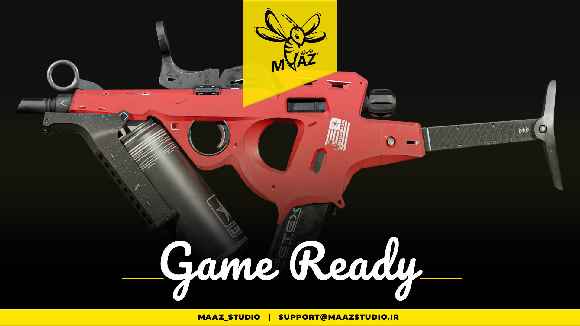 4 cyberpunk gun - game ready assets Low-poly 3D model_12