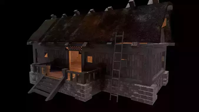 3d model Wiking House low poly