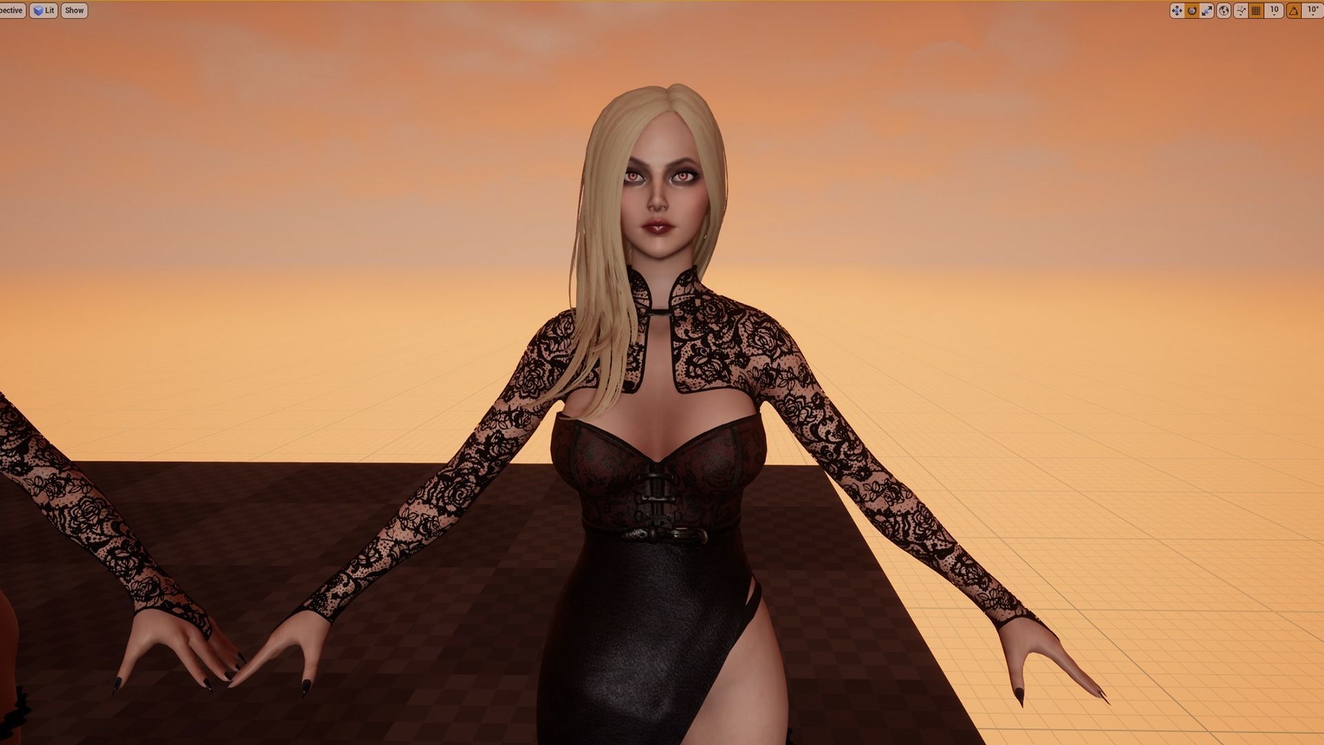 Lady Vamp - Game Ready Low-poly 3D model_14