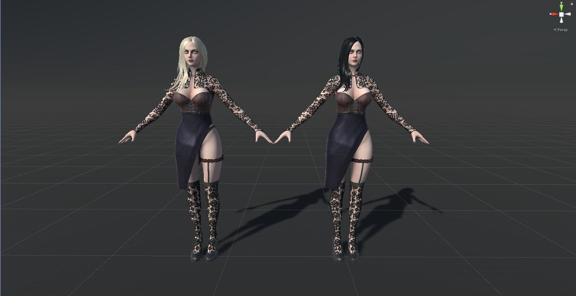 Lady Vamp - Game Ready Low-poly 3D model_15