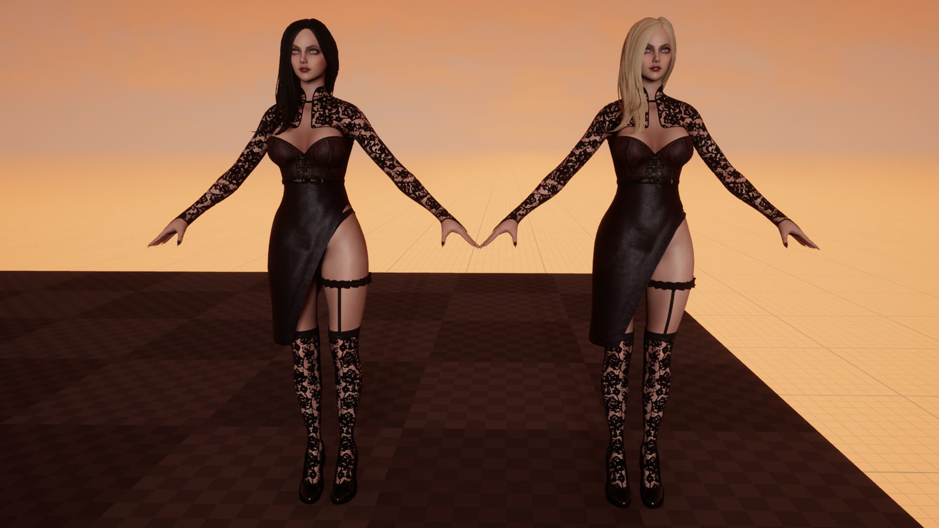 Lady Vamp - Game Ready Low-poly 3D model_12