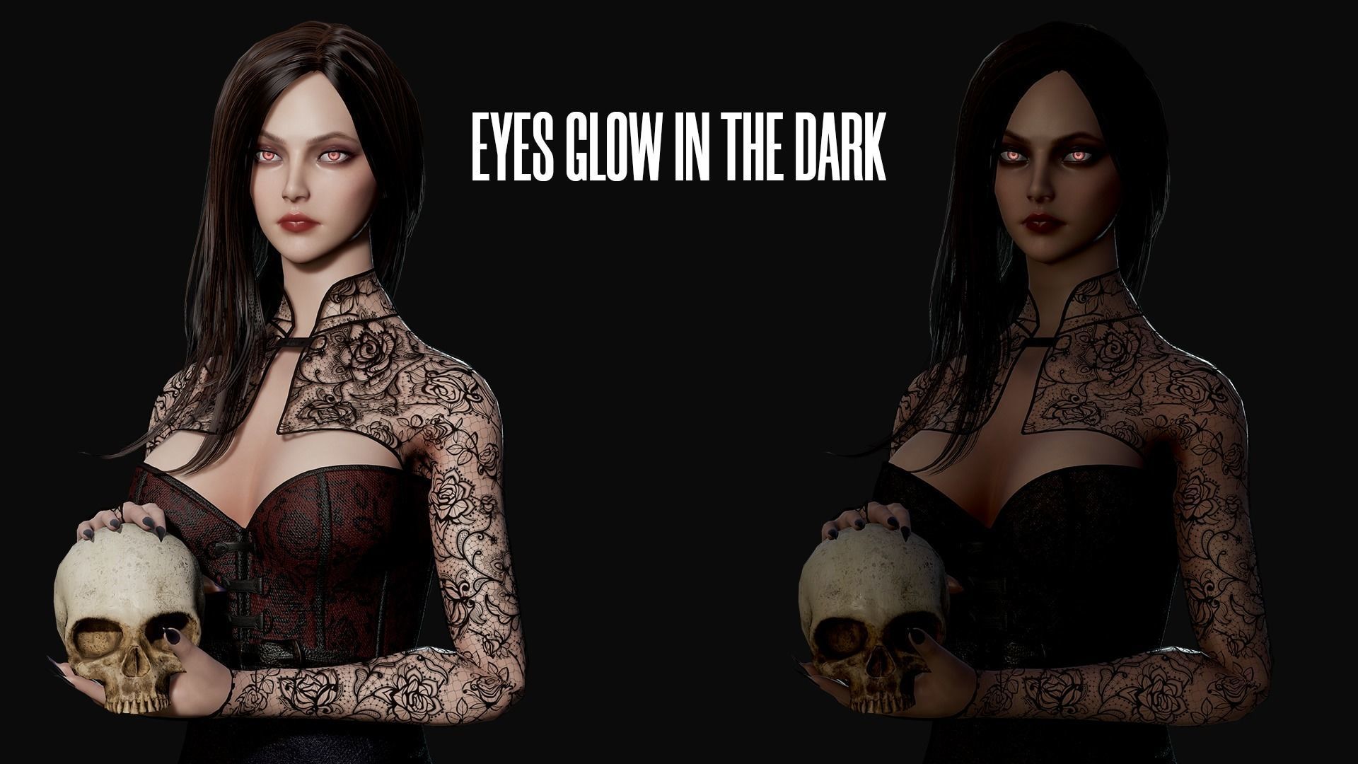 Lady Vamp - Game Ready Low-poly 3D model_9