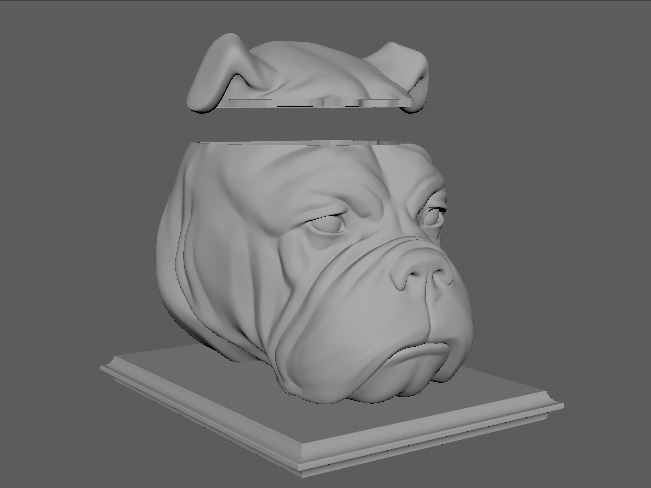 ENGLISH BULL DOG URN 3D print model_3
