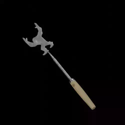 Barbeque Fork Long Extendable  oak wood dark