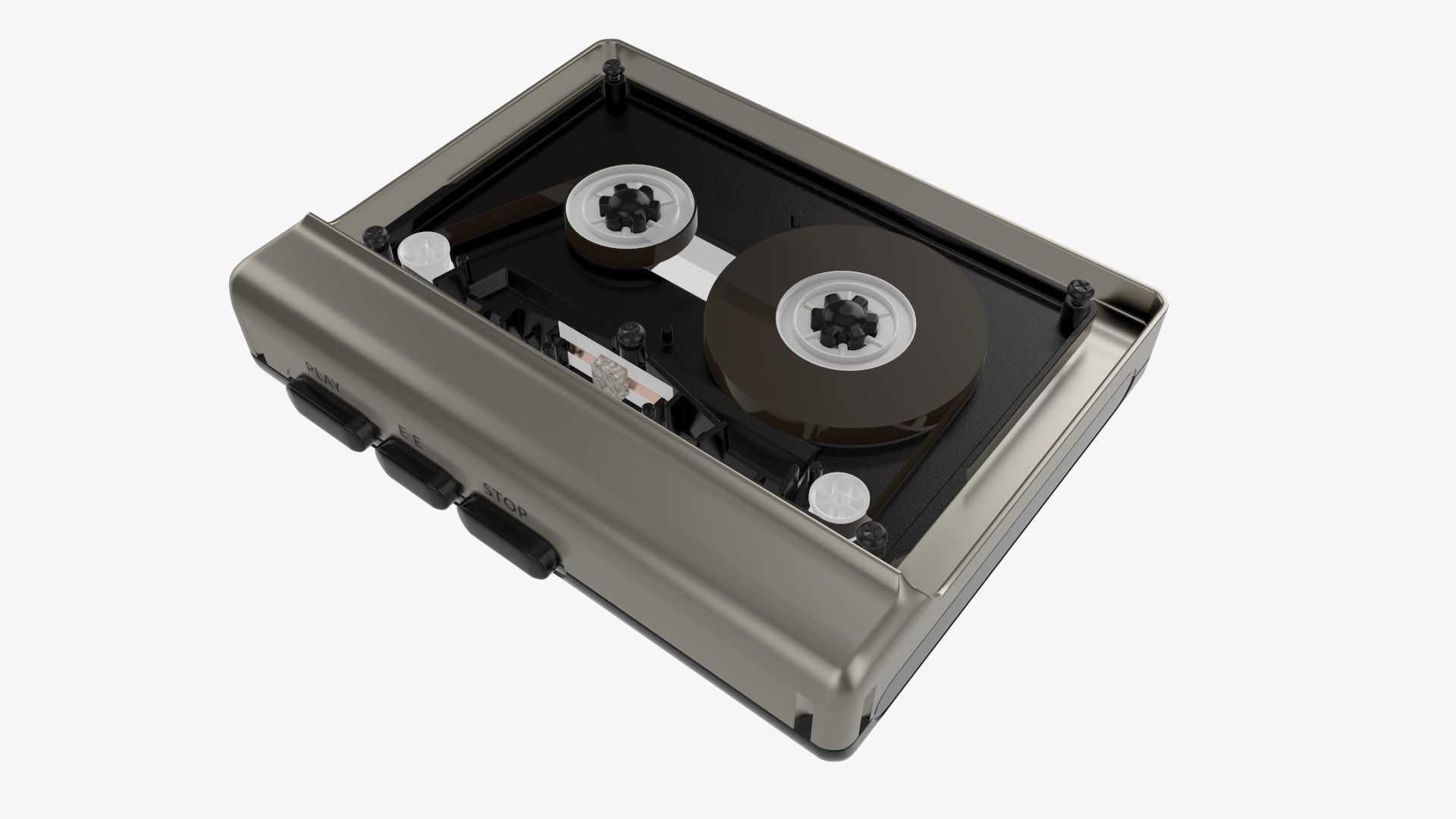 Audio cassette tape player 3D model_9