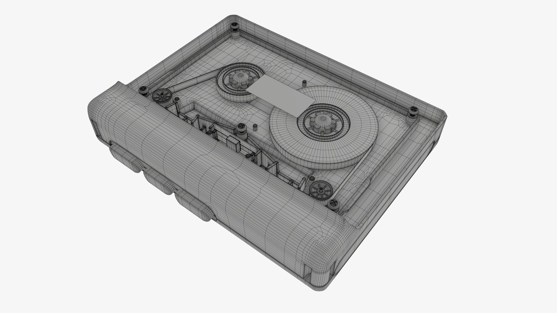 Audio cassette tape player 3D model_19