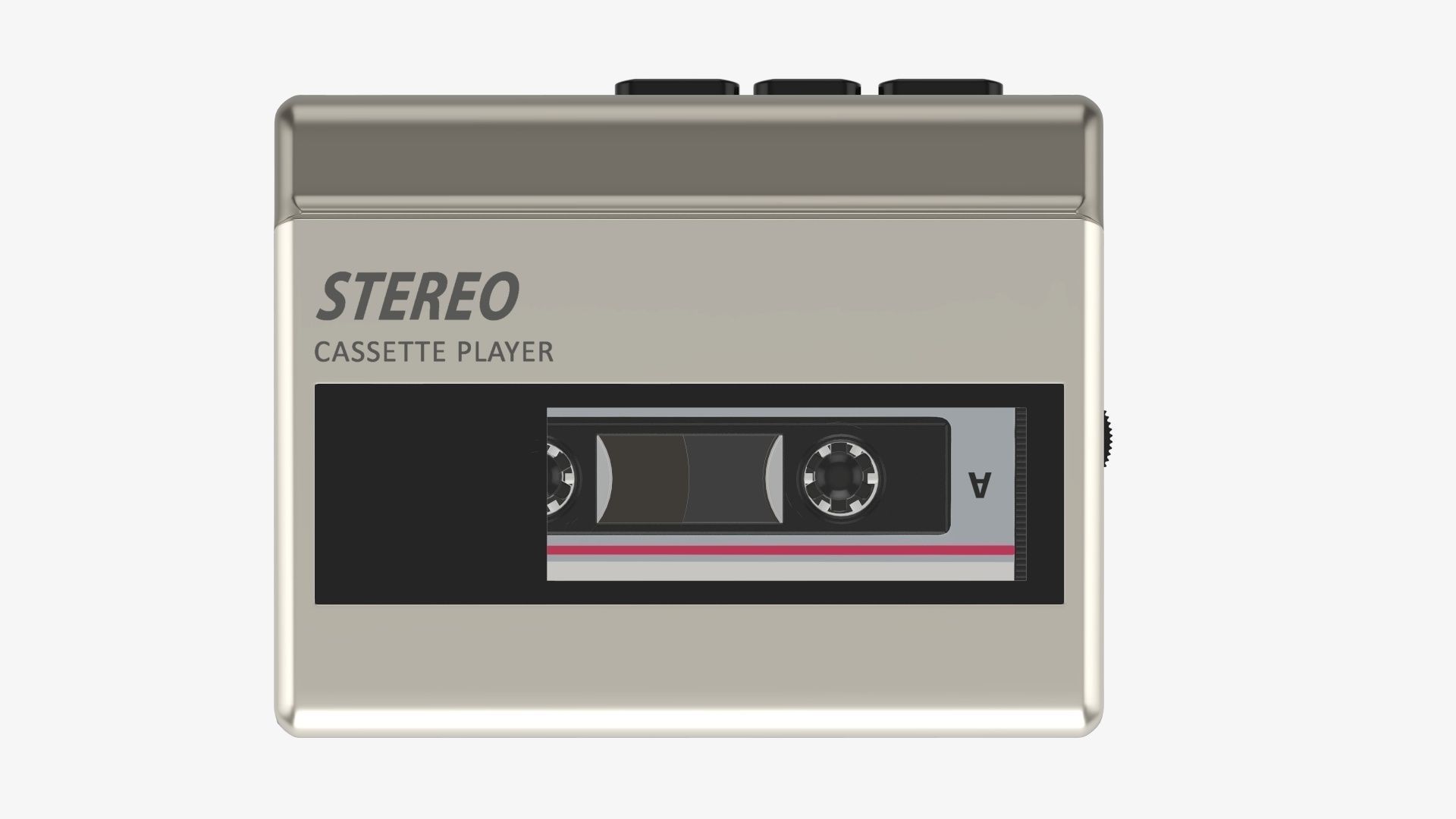 Audio cassette tape player 3D model_2