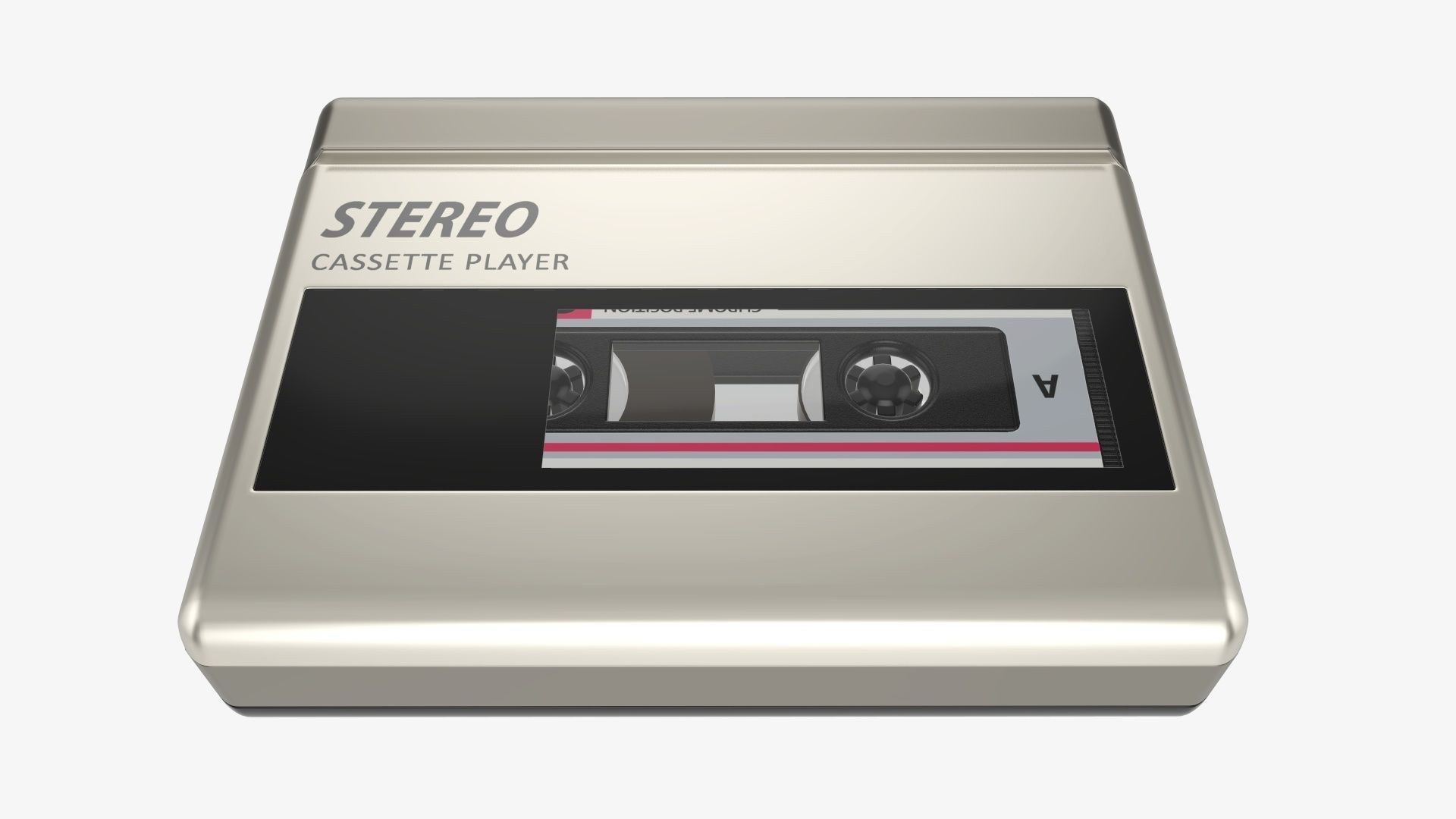 Audio cassette tape player 3D model_1