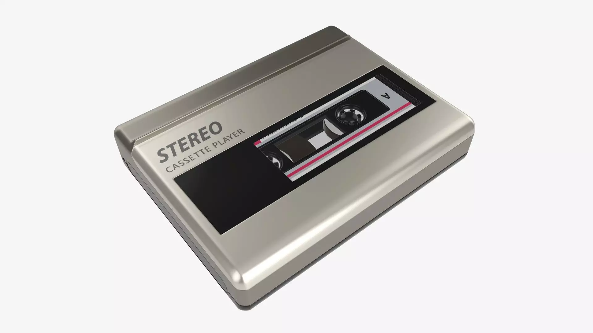 Audio cassette tape player 3D model_0