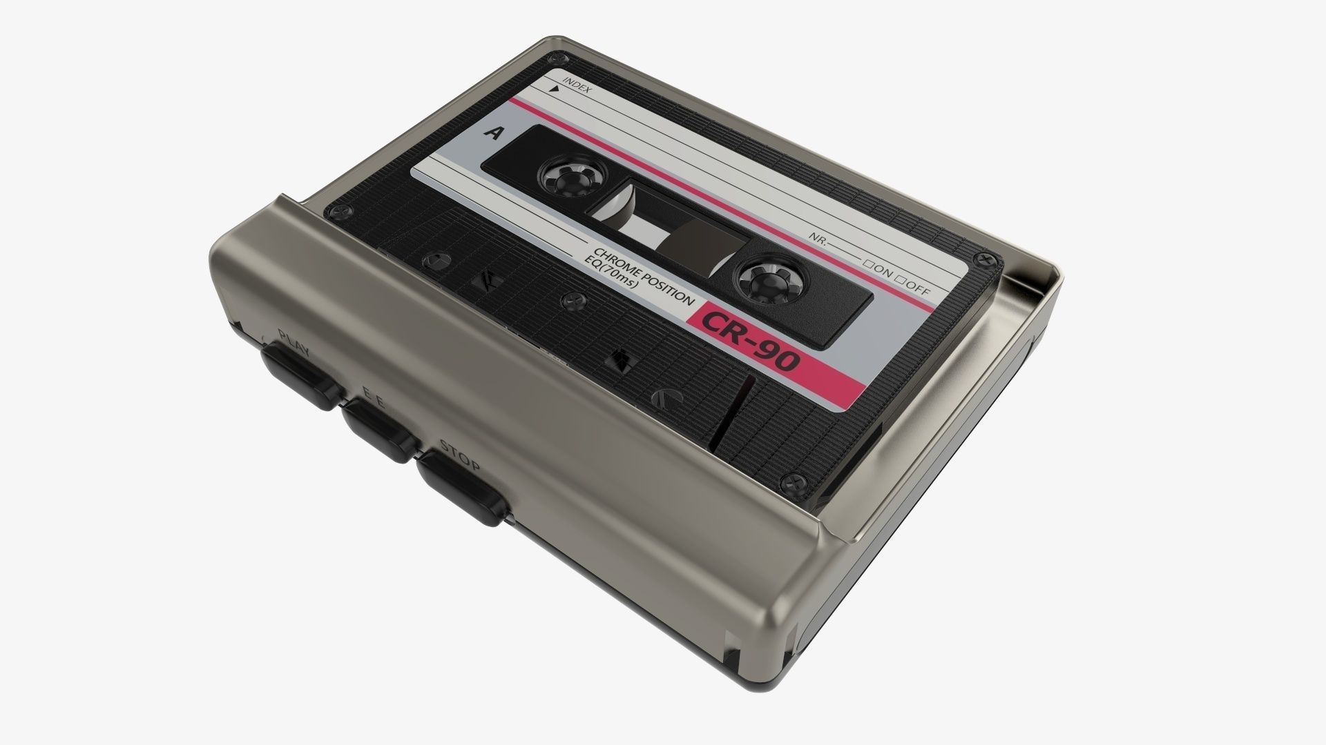 Audio cassette tape player 3D model_8