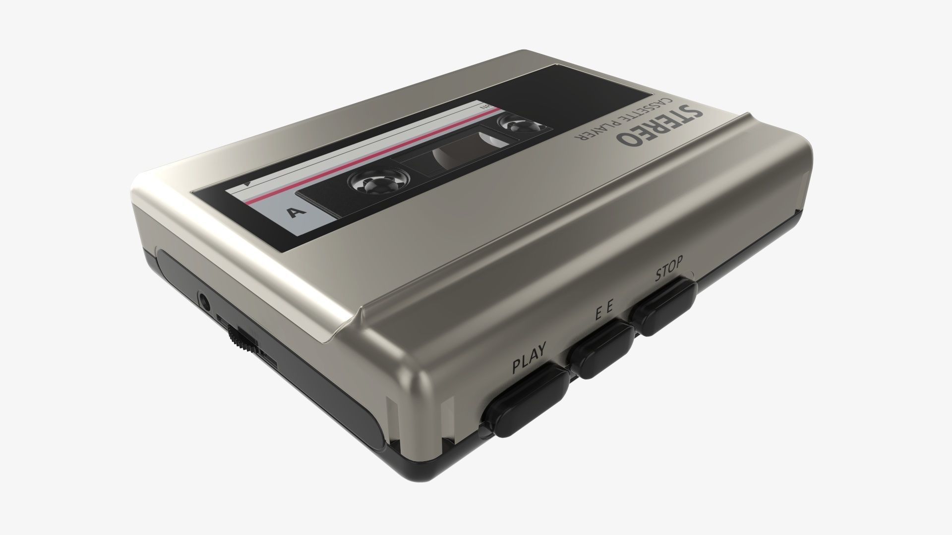 Audio cassette tape player 3D model_4