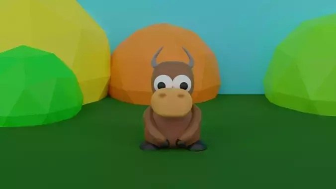 A toy type cow Free low-poly 3D model