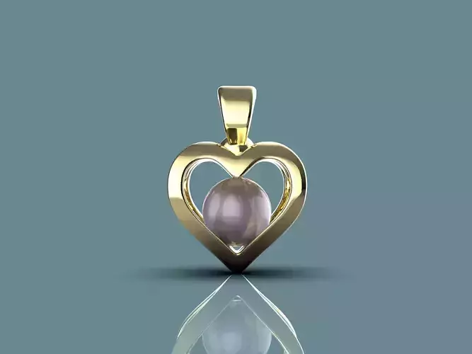 Heart Shaped Pearl Holding Pendant