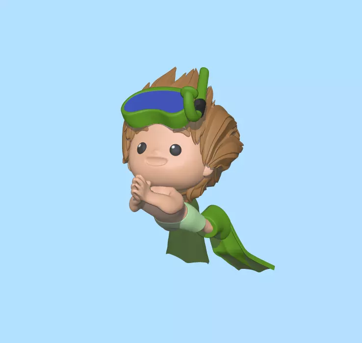 Cute Swimmer 3D print model