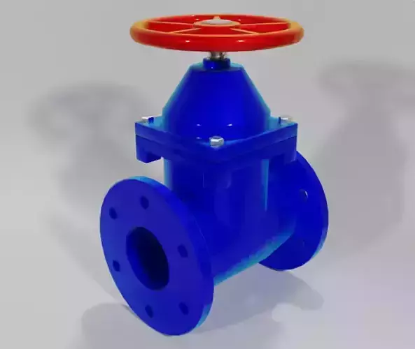 Valve water nondestructive Low-poly 3D model