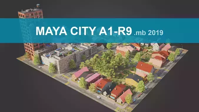 Realistic City District A1-R9 MAYA